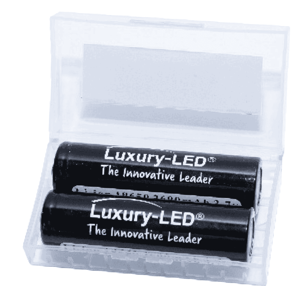 2-Pk 18650 Luxury LED Battery 3.7V 2600Mah