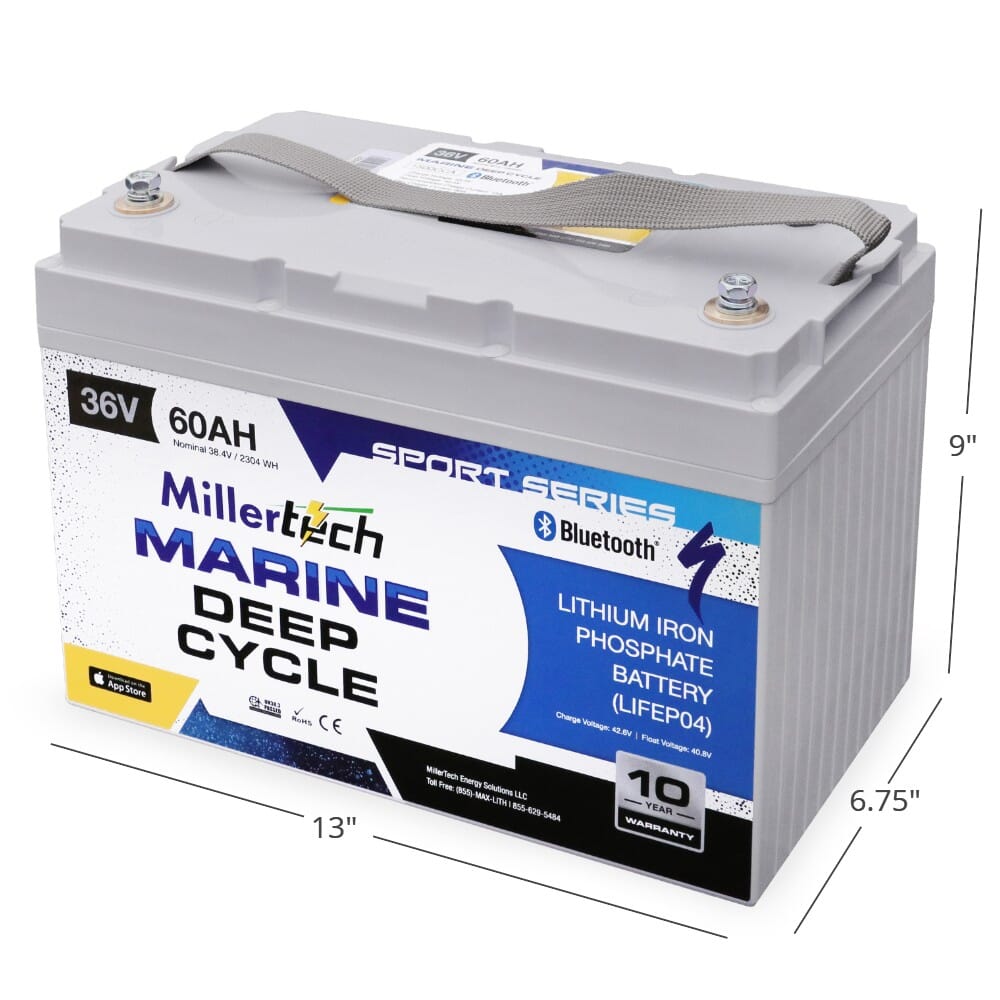 36V 60AH Marine Trolling Battery w/ BT (3660-BT) - Millertech