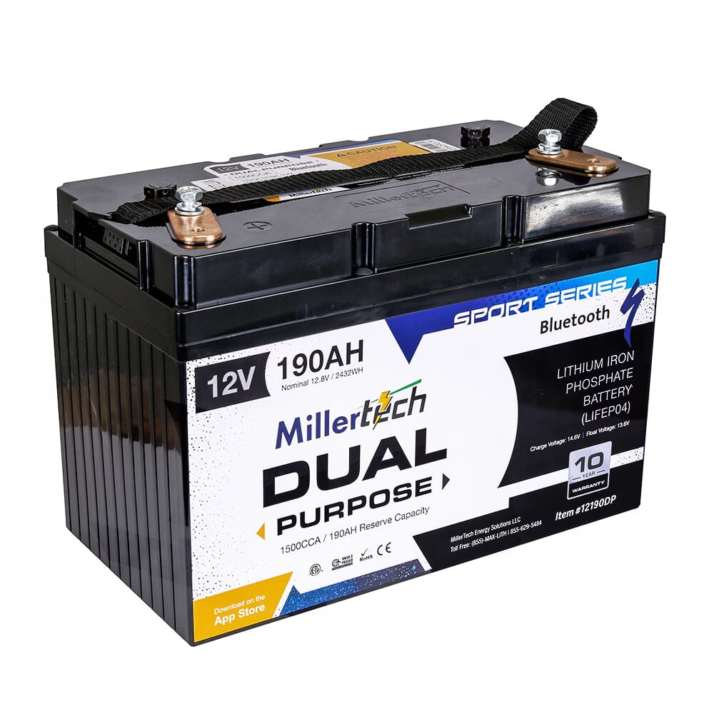 Millertech deep cycle battery 12V 190AH 12190DP spin 5