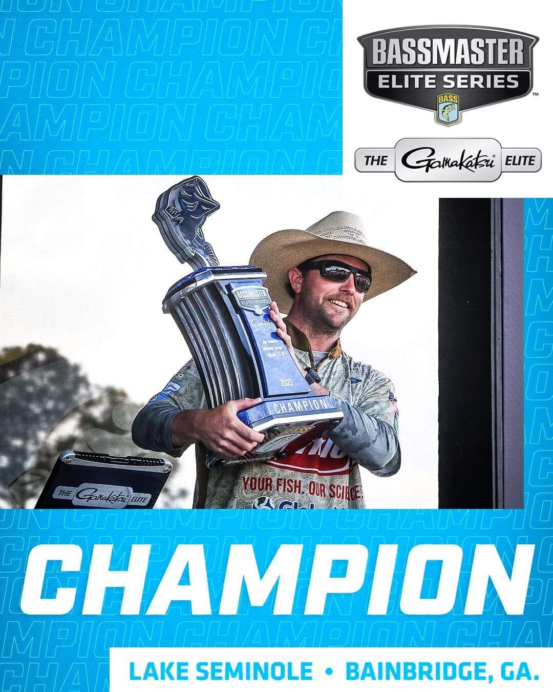 Facebook post Joey with champion trophy