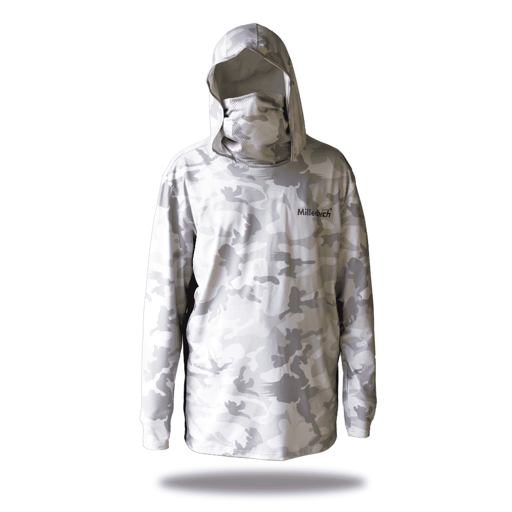 Millertech Hooded Fishing Shirt with mask front view