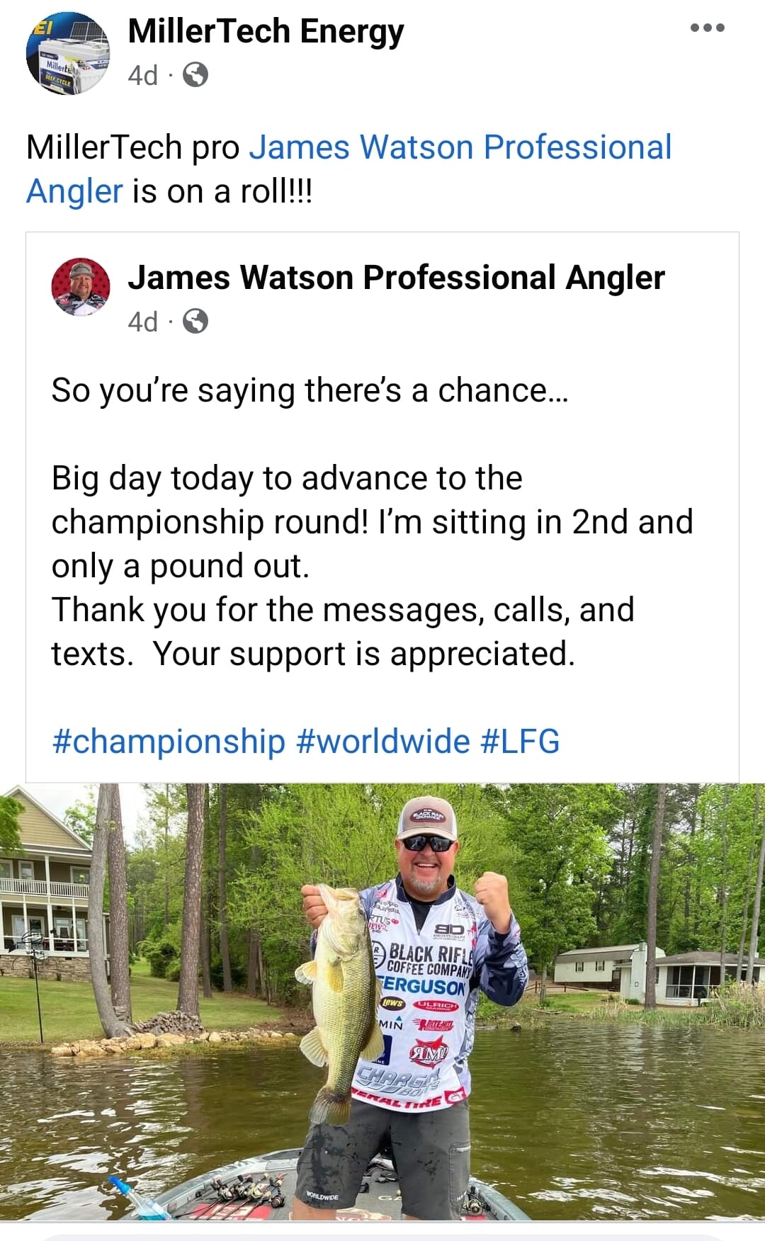 james watson professional angler endorsement