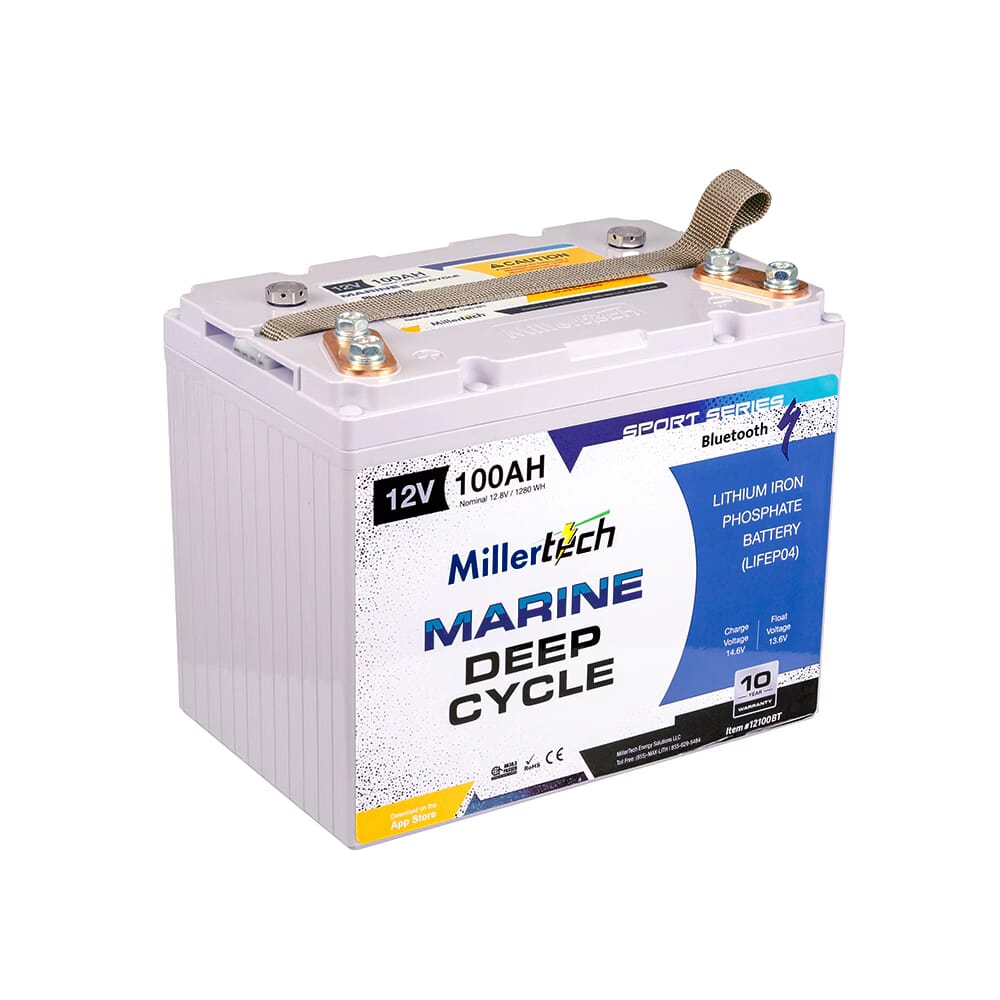 Millertech deep cycle battery 12V 100AH 12100BT spin 36
