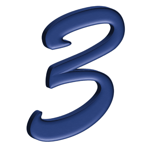 3d navy number 3 element