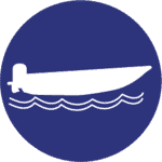 Fishing boats badge icon