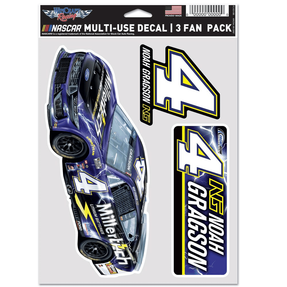 Set of 3 Noah Gragson #4 nascar decals