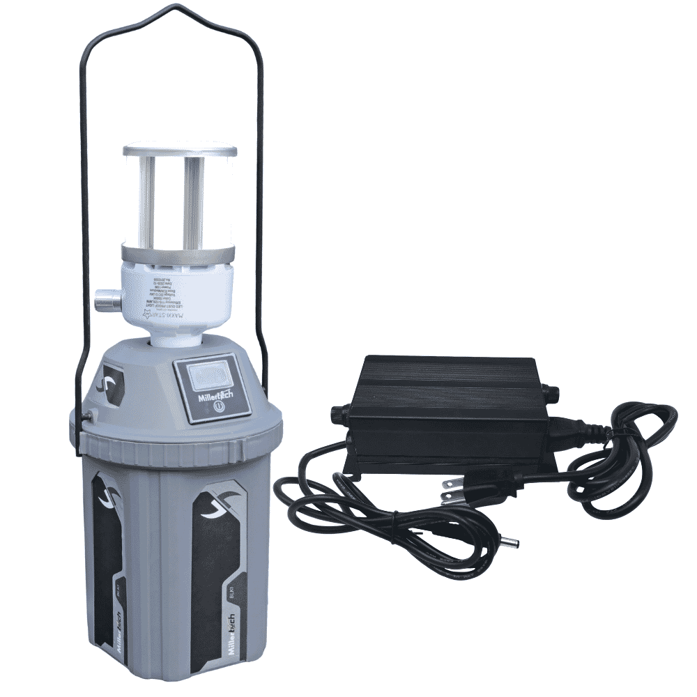 402-BLS Millertech LED rechargeable emergency lantern with AC charger