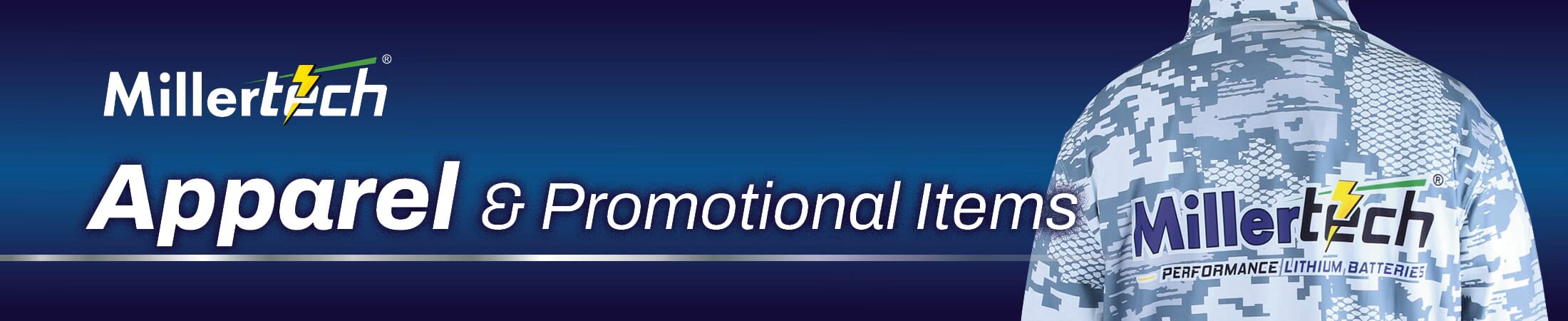 Millertech apparel and promotional items banner