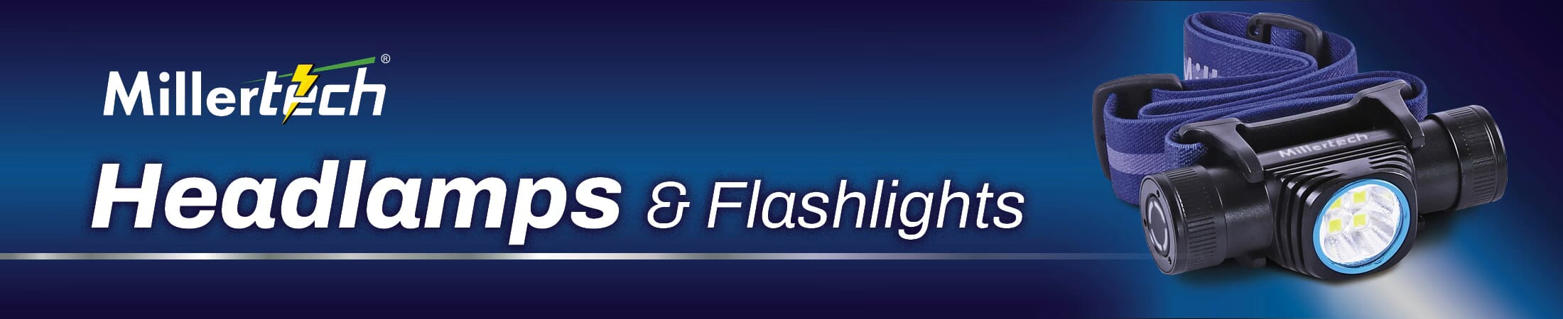 Millertech headlamps and flashlights banner