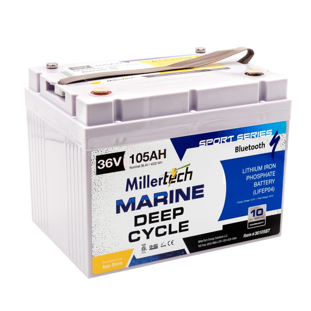 36V 105Ah (Sun Up – Sun Down) Sport Series Lithium Battery (Bluetooth) (Model#36105-BT)