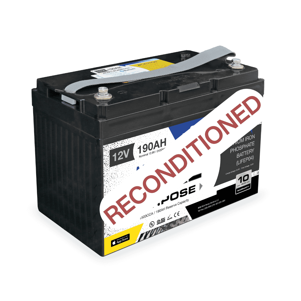 **Reconditioned** 12V 190AH Dual Purpose Sport Series Battery w/ BT